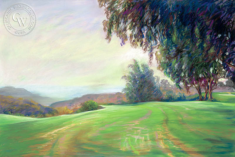 Torrey Pines, watercolor painting by Ken Goldman  (American art). Fine art giclée print reproduction by California Watercolor for wall decor.