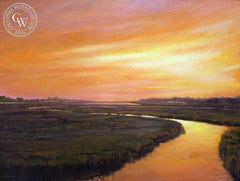 Ken Goldman-San Diego River Dusk, an original California oil painting for sale, original California art for sale - CaliforniaWatercolor.com