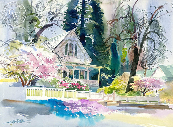 Cornish Victorian, 1992, California art by Ken Potter. HD giclee art prints for sale at CaliforniaWatercolor.com - original California paintings, & premium giclee prints for sale