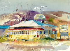 Double Diner, 1990, California art by Ken Potter. HD giclee art prints for sale at CaliforniaWatercolor.com - original California paintings, & premium giclee prints for sale