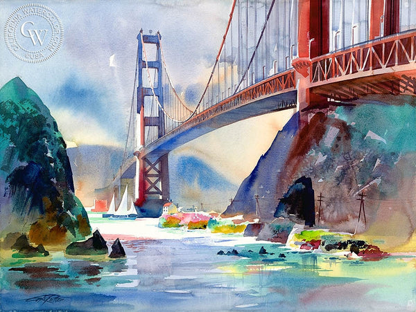 Golden Gate, 1997, California art by Ken Potter. HD giclee art prints for sale at CaliforniaWatercolor.com - original California paintings, & premium giclee prints for sale