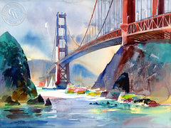 Golden Gate, 1997, California art by Ken Potter. HD giclee art prints for sale at CaliforniaWatercolor.com - original California paintings, & premium giclee prints for sale