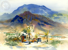 Indio, 1987, California watercolor art by Ken Potter. HD giclee art prints for sale at CaliforniaWatercolor.com - original California paintings, & premium giclee prints for sale