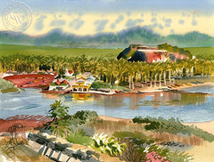San Blas Antigua, 1965, California art by Ken Potter. HD giclee art prints for sale at CaliforniaWatercolor.com - original California paintings, & premium giclee prints for sale