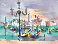 Venice from the Piazetta, California art by Ken Potter. HD giclee art prints for sale at CaliforniaWatercolor.com - original California paintings, & premium giclee prints for sale