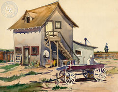 Loading the Wagon, California art by Lee Blair. HD giclee art prints for sale at CaliforniaWatercolor.com - original California paintings, & premium giclee prints for sale