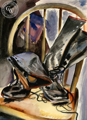 Work Boots, California art by Lee Blair. HD giclee art prints for sale at CaliforniaWatercolor.com - original California paintings, & premium giclee prints for sale