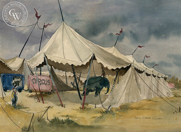 Circus, California art by Lois Green Cohen. HD giclee art prints for sale at CaliforniaWatercolor.com - original California paintings, & premium giclee prints for sale