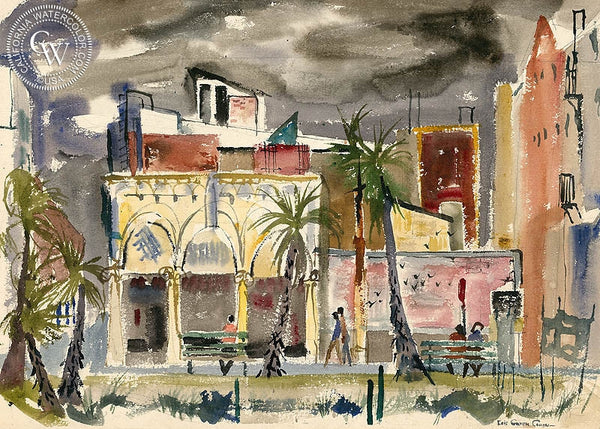 Venice, California, California art by Lois Green Cohen. HD giclee art prints for sale at CaliforniaWatercolor.com - original California paintings, & premium giclee prints for sale