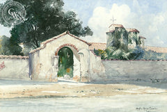 Mission, California art by Marjorie Ransom Cummins. HD giclee art prints for sale at CaliforniaWatercolor.com - original California paintings, & premium giclee prints for sale