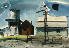 Abandoned Farm, 1948, California art by Marshall David Potter. HD giclee art prints for sale at CaliforniaWatercolor.com - original California paintings, & premium giclee prints for sale