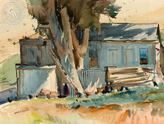 The Chicken House, c. 1930, California art by Maurice Logan. HD giclee art prints for sale at CaliforniaWatercolor.com - original California paintings, & premium giclee prints for sale