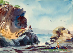 Mel Shaw - Path Between the Coves, Laguna Beach, 1959 - California art - Californiawatercolor.com
