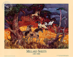 Millard Sheets, California Pintos, 1986 - California art - vintage lithograph print for sale, giclee watercolor print - Californiawatercolor.com