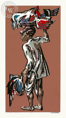 Millard Sheets - Indian Poultry Man, c. 1940's - California art - fine art print for sale, giclee watercolor print - Californiawatercolor.com