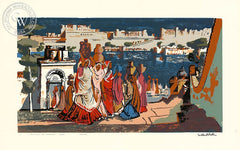 Millard Sheets - Palace of Udaipur, India, c. 1944 - California art - fine art print for sale, giclee watercolor print - Californiawatercolor.com