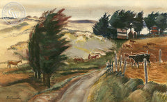 Coastal Ranch, California art by Phil Paradise. HD giclee art prints for sale at CaliforniaWatercolor.com - original California paintings, & premium giclee prints for sale