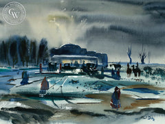 Trading Post, San Carlos, AZ, c. 1933 by Phil Dike, an early California watercolor painting by Phil Dike. HD giclee art prints for sale at CaliforniaWatercolor.com - original California paintings
