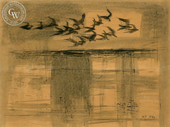 Birds in Flight, California art by Phil Dike. HD giclee art prints for sale at CaliforniaWatercolor.com - original California paintings, & premium giclee prints for sale