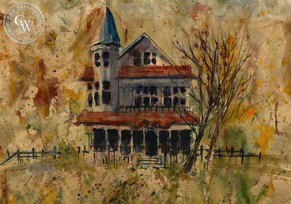 Victorian House, California art by Phil Dike. HD giclee art prints for sale at CaliforniaWatercolor.com - original California paintings, & premium giclee prints for sale