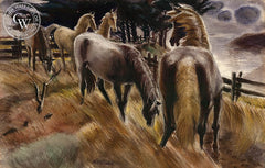 Pasture on the North Coast, California art by Phil Paradise. HD giclee art prints for sale at CaliforniaWatercolor.com - original California paintings, & premium giclee prints for sale