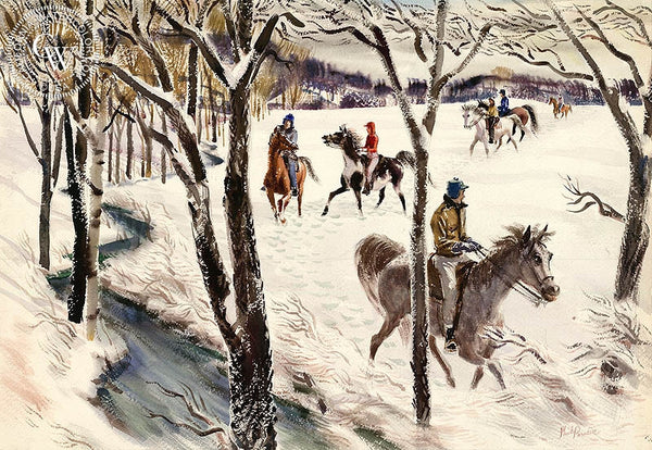 Winter Wonderland, California art by Phil Paradise. HD giclee art prints for sale at CaliforniaWatercolor.com - original California paintings, & premium giclee prints for sale