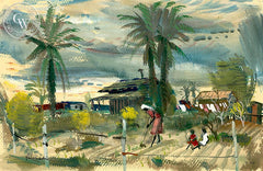 Working the Garden, California art by Phil Paradise. HD giclee art prints for sale at CaliforniaWatercolor.com - original California paintings, & premium giclee prints for sale