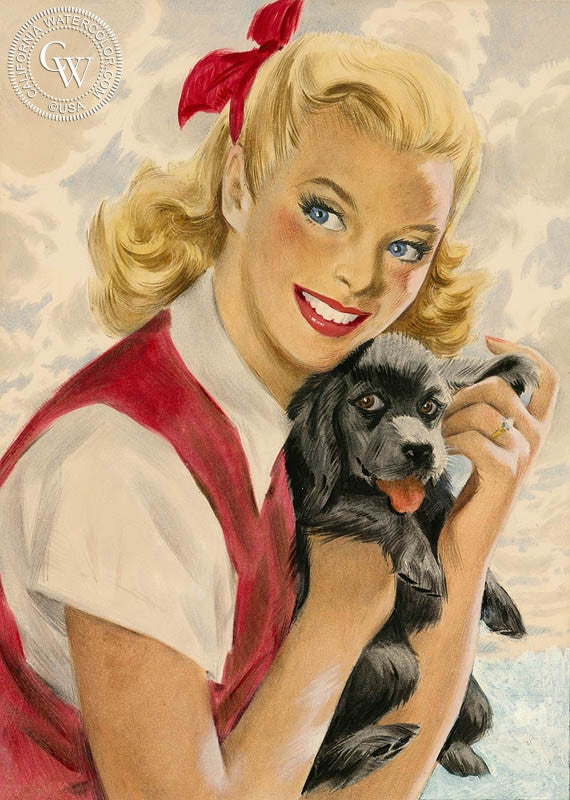 True Love, watercolor painting by Preston Blair  (American art). Fine art giclée print reproduction by California Watercolor for wall decor.
