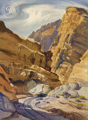 Titus Canyon, 1949, California watercolor art by Ralph Hulett. HD giclee art prints for sale at CaliforniaWatercolor.com - original California paintings, & premium giclee prints for sale