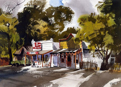 Country Store, California art by Ralph Baker. HD giclee art prints for sale at CaliforniaWatercolor.com - original California paintings, & premium giclee prints for sale