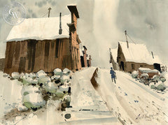 Bodie, 1967, California watercolor art by Ralph Hulett. HD giclee art prints for sale at CaliforniaWatercolor.com - original California paintings, & premium giclee prints for sale