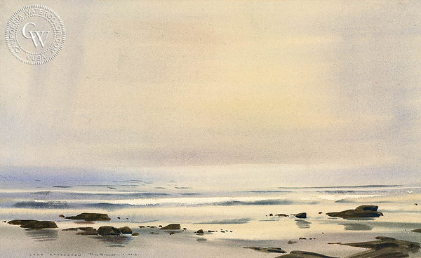 Late Afternoon, 1961, California watercolor art by Rex Brandt. HD giclee art prints for sale at CaliforniaWatercolor.com - original California paintings, & premium giclee prints for sale