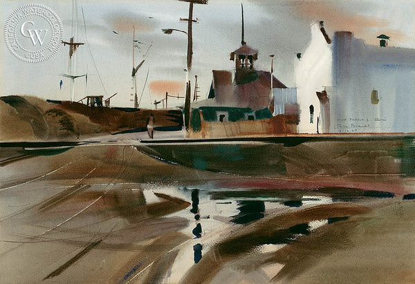 Mud Puddle, Alviso, 1969, California art by Rex Brandt. HD giclee art prints for sale at CaliforniaWatercolor.com - original California paintings, & premium giclee prints for sale