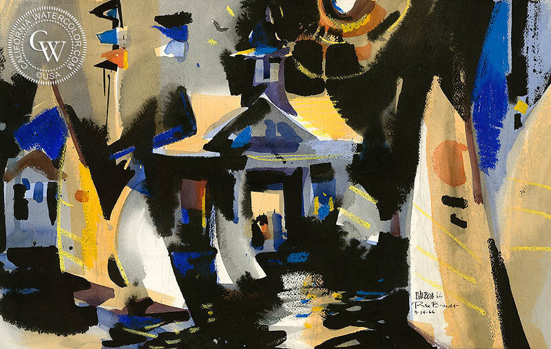 Balboa, 1966, watercolor painting by Rex Brandt  (American art). Fine art giclée print reproduction by California Watercolor for wall decor.