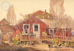 Summerland, 1934, California art by Richmond Kelsey. HD giclee art prints for sale at CaliforniaWatercolor.com - original California paintings, & premium giclee prints for sale