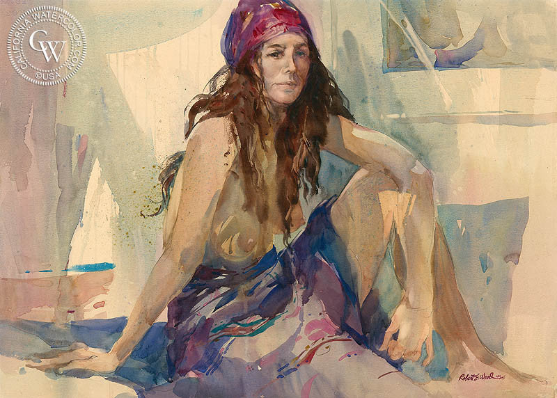 Untitled Nude, watercolor painting by Robert E. Wood  (American art). Fine art giclée print reproduction by California Watercolor for wall decor.