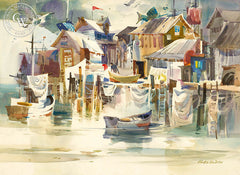 Monterey Reflections, 1975, California art by Robert E. Wood. HD giclee art prints for sale at CaliforniaWatercolor.com - original California paintings, & premium giclee prints for sale