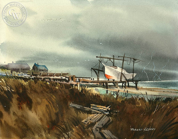 Approaching Storm, California art by Robert Landry. HD giclee art prints for sale at CaliforniaWatercolor.com - original California paintings, & premium giclee prints for sale