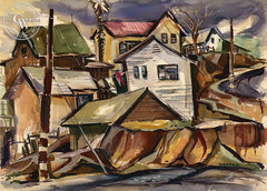Old Houses, California art by Robert Uecker. HD giclee art prints for sale at CaliforniaWatercolor.com - original California paintings, & premium giclee prints for sale