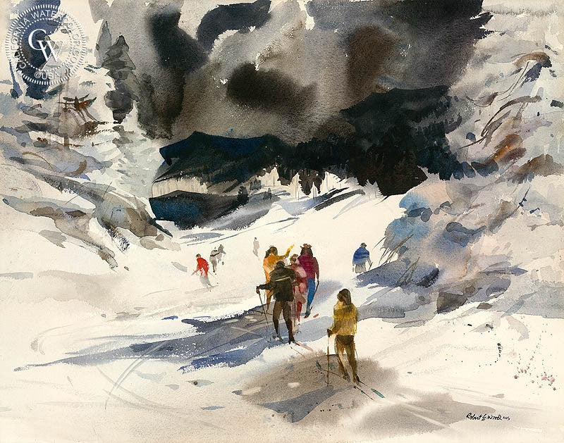 Black Skies, watercolor painting by Robert E. Wood  (American art). Fine art giclée print reproduction by California Watercolor for wall decor.