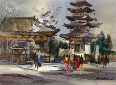 Cultural Architecture, California art by Robert E. Wood. HD giclee art prints for sale at CaliforniaWatercolor.com - original California paintings, & premium giclee prints for sale