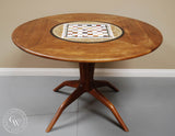 Chess table by Sam Maloof made for Millard Sheets, chess board from Northern Italy, made from tiles used in Beverly Hills Mosaics by Millard Sheets, CaliforniaWatercolor.com