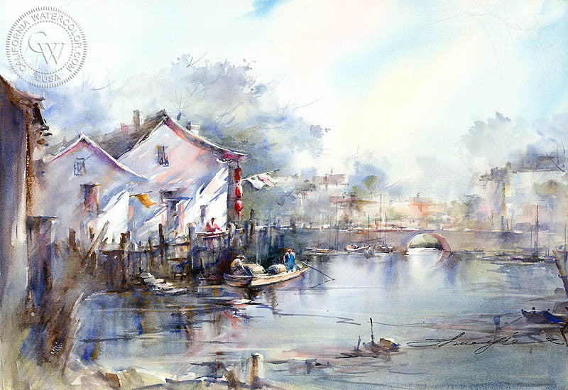 Another Nice Day, watercolor painting by Shuang Li  (American art). Fine art giclée print reproduction by California Watercolor for wall decor.