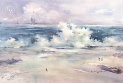 Crashing, California art by Shuang Li. HD giclee art prints for sale at CaliforniaWatercolor.com - original California paintings, & premium giclee prints for sale