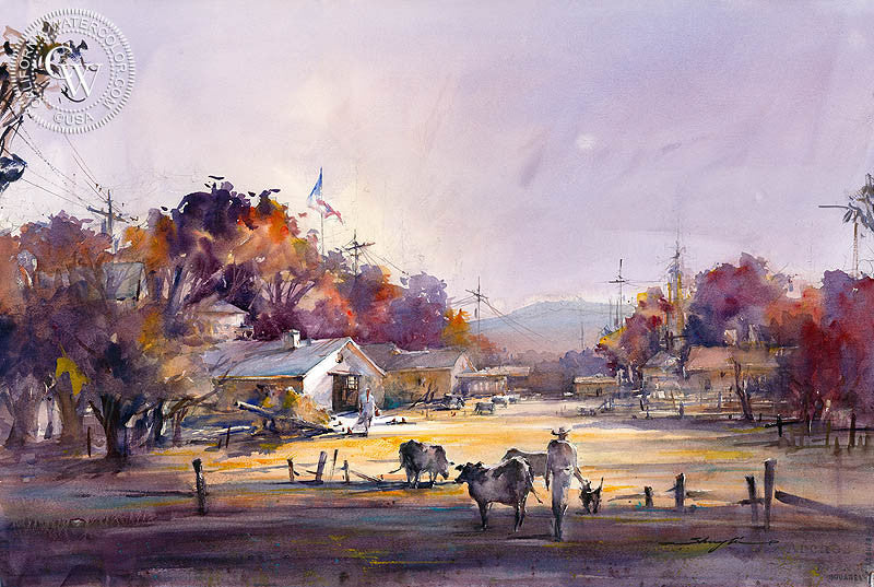 Homecoming III, watercolor painting by Shuang Li  (American art). Fine art giclée print reproduction by California Watercolor for wall decor.