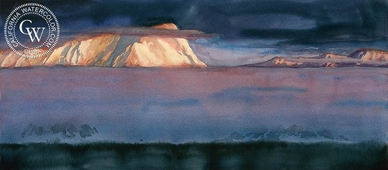 Antarctica, watercolor painting by Sid Bingham  (American art). Fine art giclée print reproduction by California Watercolor for wall decor.