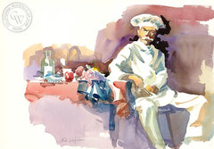 Chef 2, California art by Sid Bingham. HD giclee art prints for sale at CaliforniaWatercolor.com - original California paintings, & premium giclee prints for sale