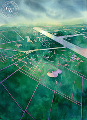 Flight Into Amsterdam, California watercolor art by Sid Bingham. HD giclee art prints for sale at CaliforniaWatercolor.com - original California paintings, & premium giclee prints for sale