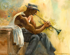 Into It, California art by Sid Bingham. HD giclee art prints for sale at CaliforniaWatercolor.com - original California paintings, & premium giclee prints for sale