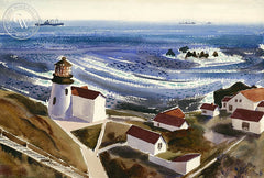 Point Conception, 1972, California art by Standish Backus Jr.. HD giclee art prints for sale at CaliforniaWatercolor.com - original California paintings, & premium giclee prints for sale